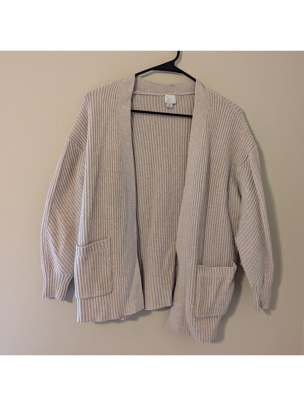 A New Day Ribbed Tan Cardigan With Pockets